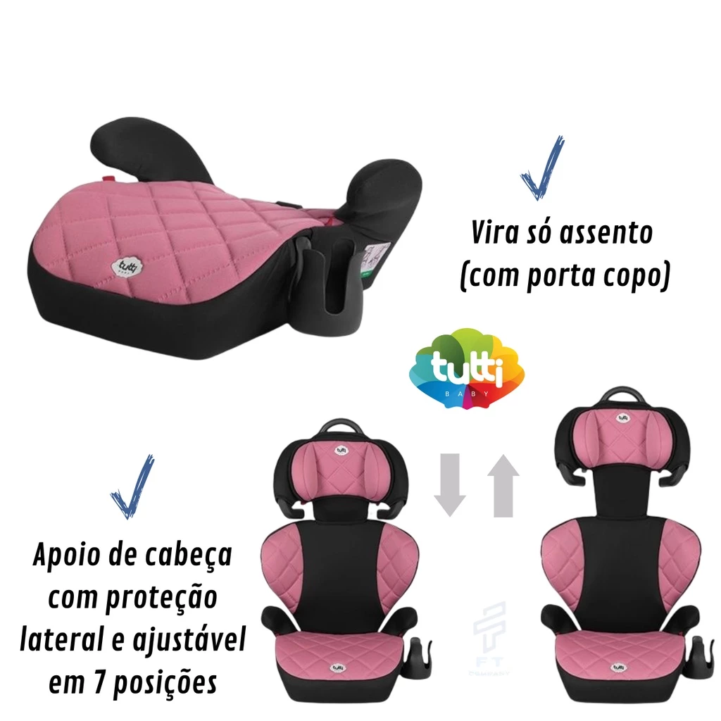 Cadeirinha Cadeira Infantil Para Carro Bebê e Criança Rosa