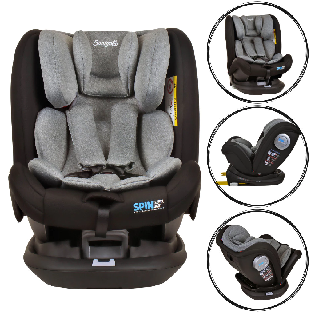 Cadeirinha para carro Cadeira Infantil Reclinável Isofix Spin 360° Burigotto de 0 a 36Kg