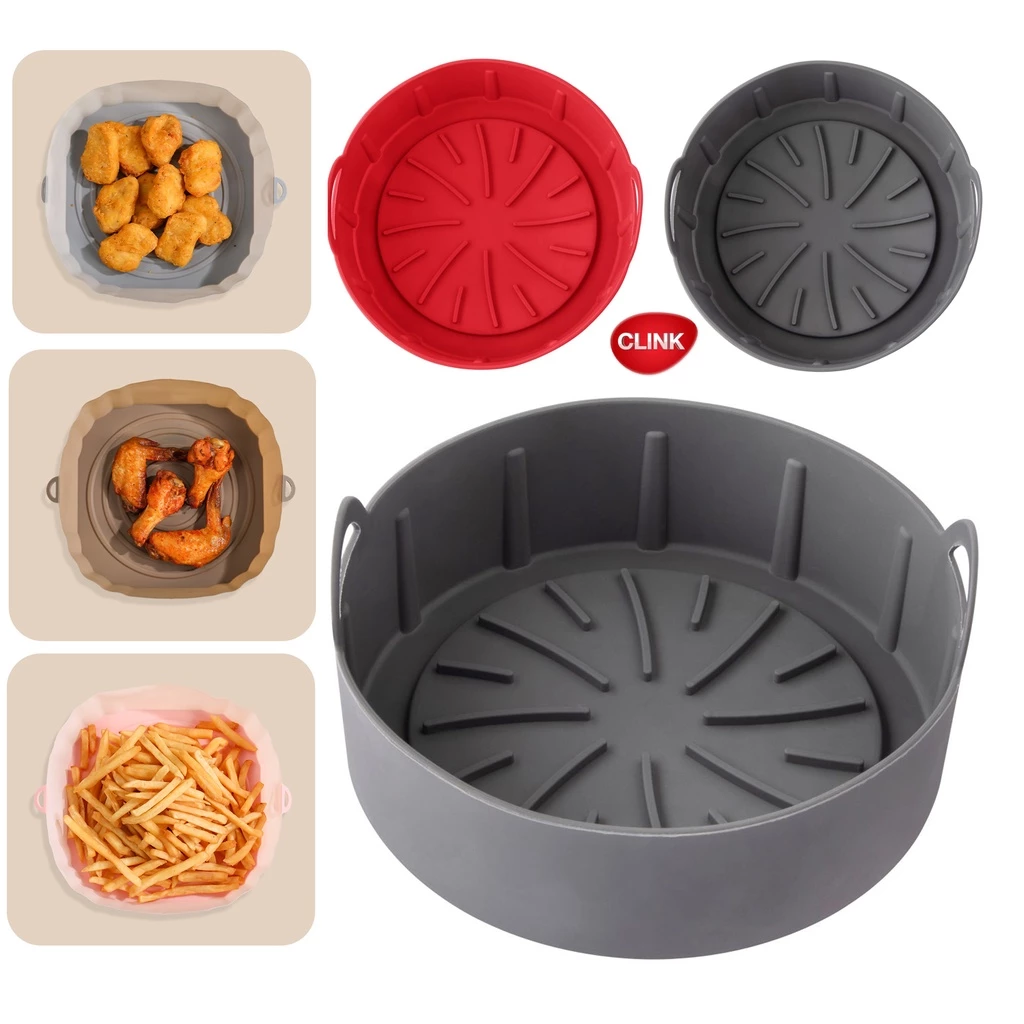 Forma Cesto De Silicone Fritadeira modelo Airfryer Antiaderente com 19cm Circular