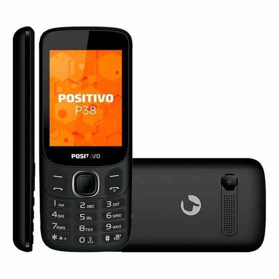 Celular Positivo P38 Dual Chip 3G Tela 2.8" Câmera Vga com Flash Bluetooth Rádio Fm Preto