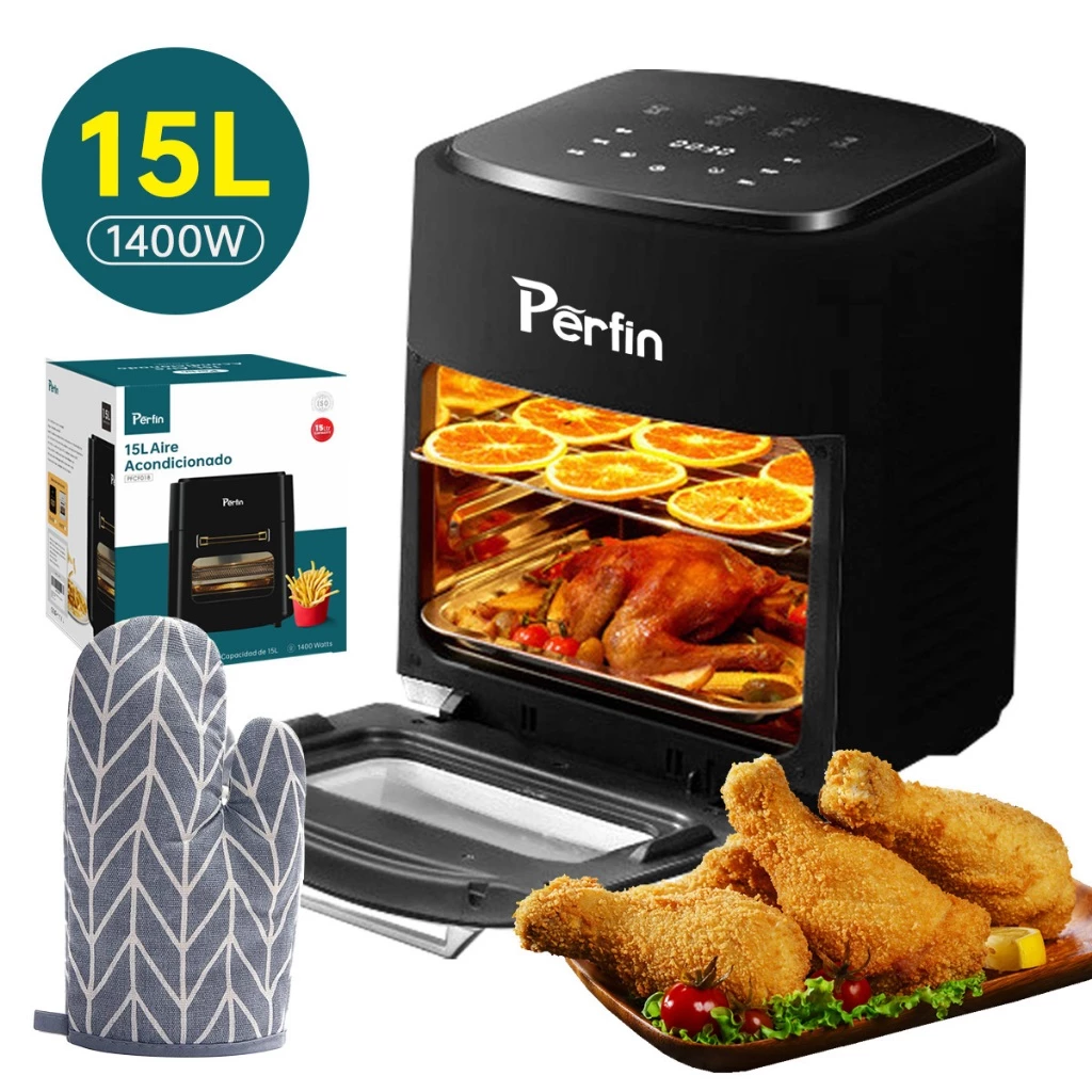 Fritadeira Elétrica Sem Óleo Air Fryer Digital Touch 15L | Eletrodoméstico Multifuncional para Cozinha Saudável