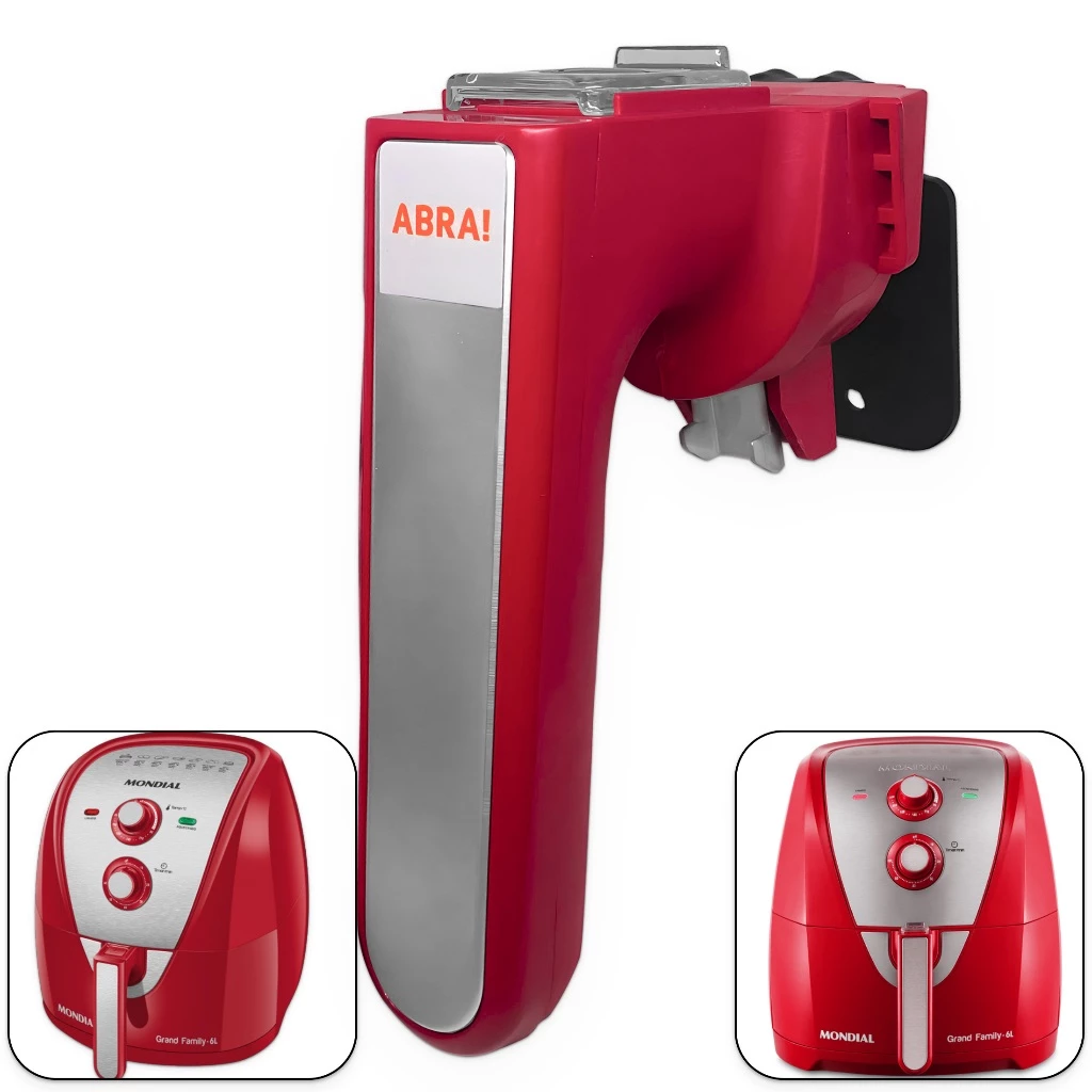 Cabo Puxador Alça para Air Fryer Mondial AFN 60 e AFN 80 Preto ou Vermelho Original