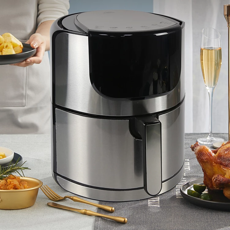 Fritadeira Elétrica sem Óleo 5L Air Fryer Digital Touch 1400Watts Preto 127V/220V Idali Life