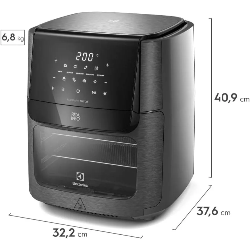 Electrolux Oven Experience EAF90 Rita Lobo Digital 12L 1700W 5 in 1 Graphite-220v Airfryer