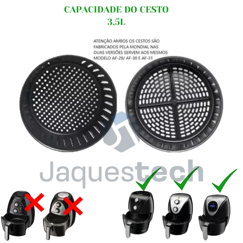 Air fryer basket Af-30 and Af-31 Mondial
