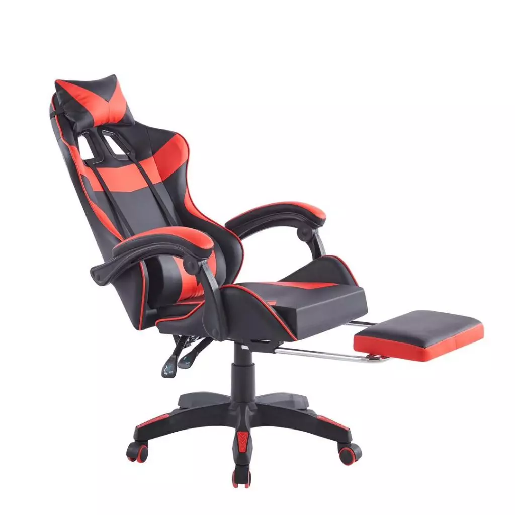Cadeira Pc Gamer Giratória Ergonômica Couro Com Descanso