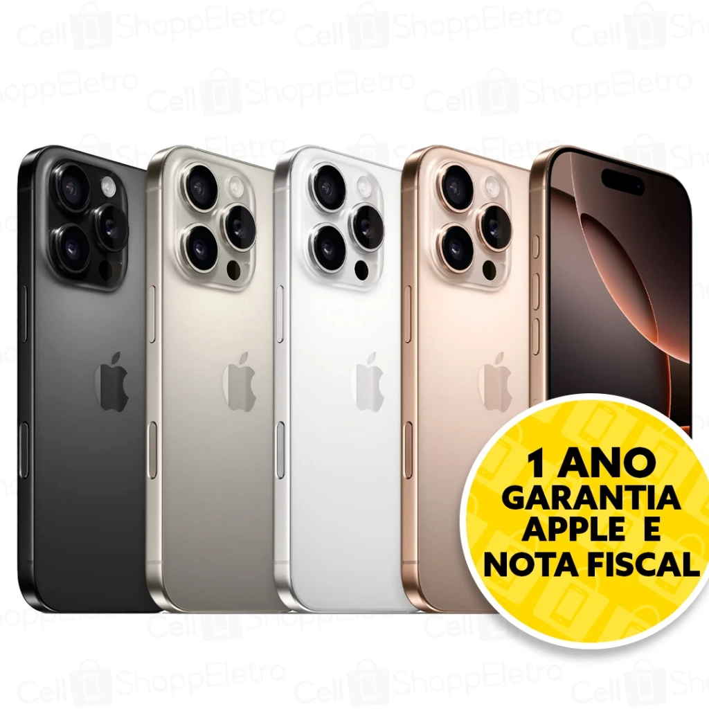 Celular iPhone 16 Pro e Pro Max 256gb 5g Dual E-sim Lacrado Original 1 Ano de Garantia Apple