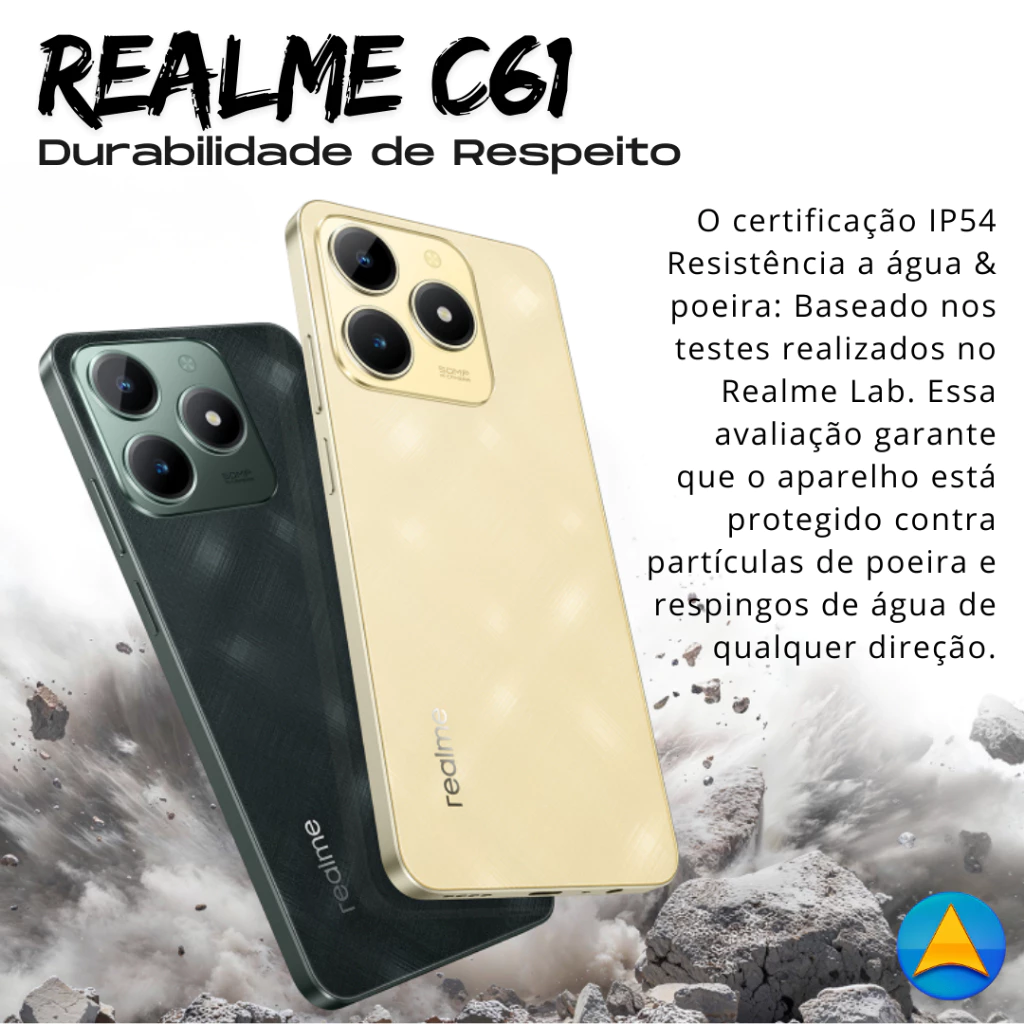 Celular Smartphone Realme C61 Com NFC - 256/6GB 256/8GB 128/4GB - 1 Ano de Garantia Brasil Original Lacrado