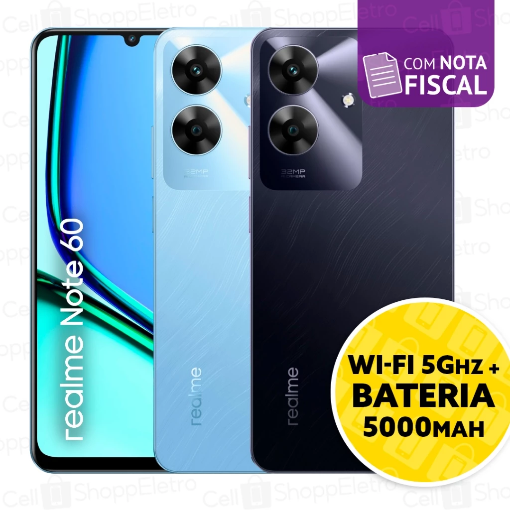 Celular Realme Note 60 Dual Sim 6.74" 4GB + 128GB 1 Ano Garantia INCLUSO CAPINHA E PELICULA FABRICA