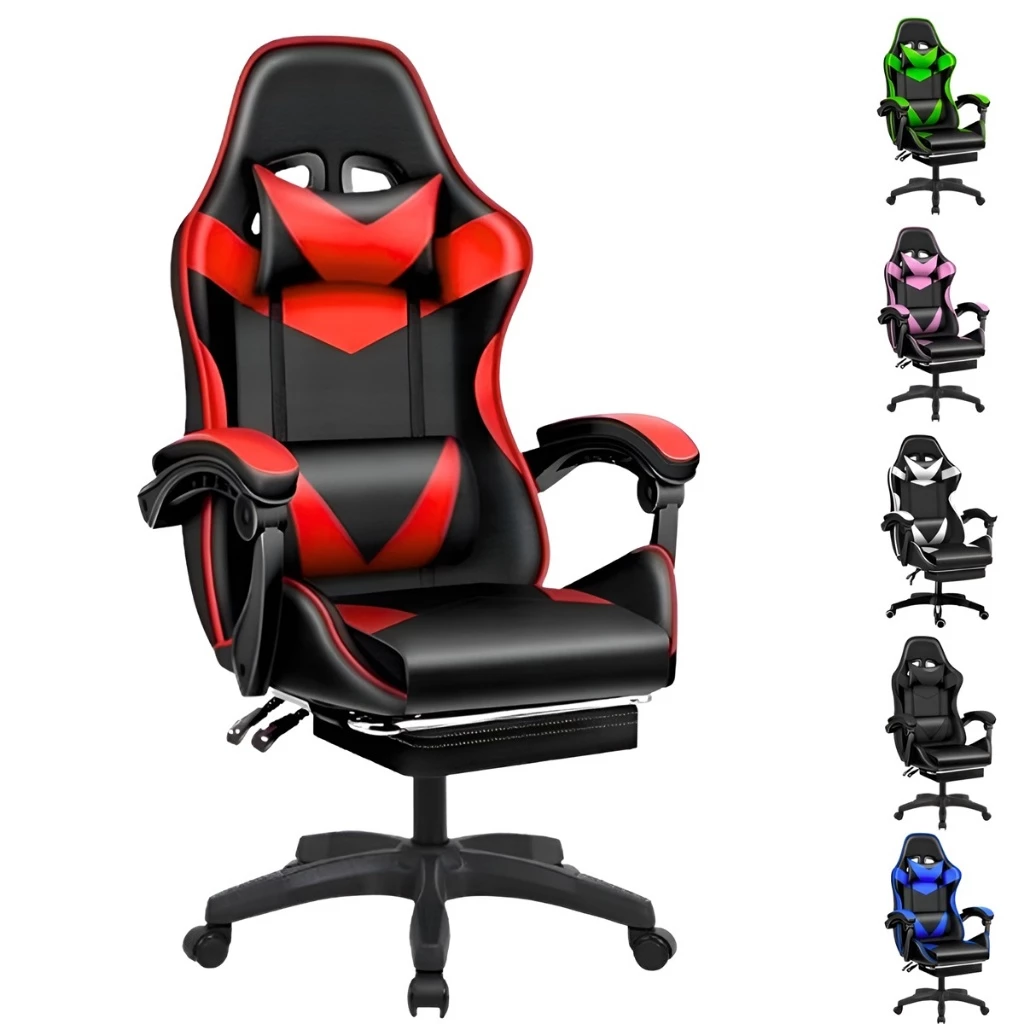 Cadeira Gamer Escritório Ergonômica Reclinável Em Couro Confortável