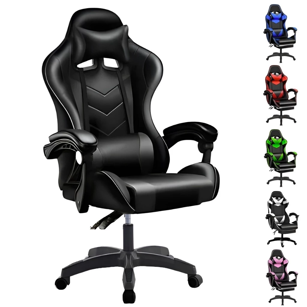 Cadeira Gamer Profissional Escritório Ergonômica Reclinável Confortável Com Rodinha E Apoio Para Pés
