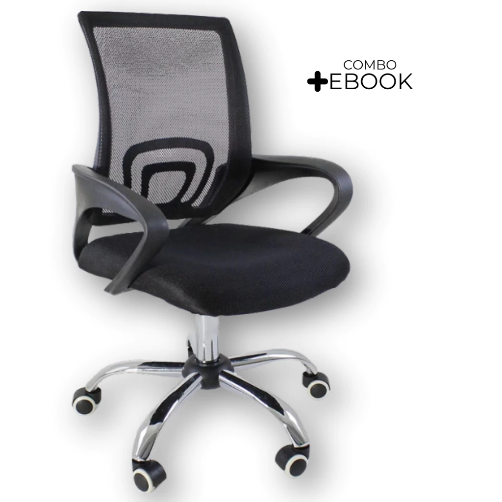 Cadeira de Escritório Begonia Tela Mesh Ergonômica Giratória + Ebook