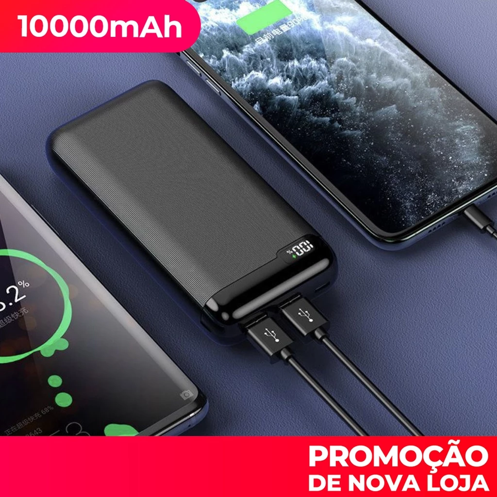 Carregador Portatil 10000mah,5000mah com USB Power Bank Bateria Externa