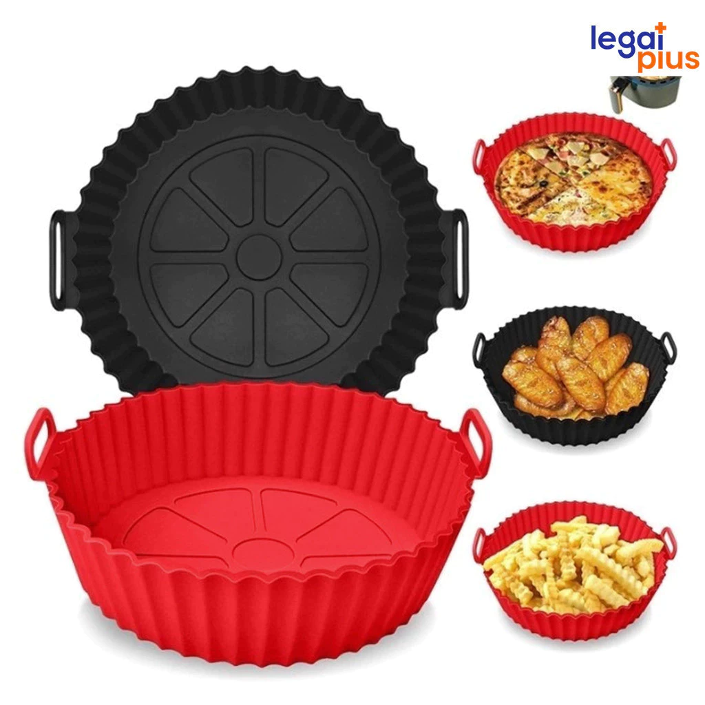 Kit 3 Forma Para Fritadeira Air Fryer Em Silicone Redondo para Cozinha