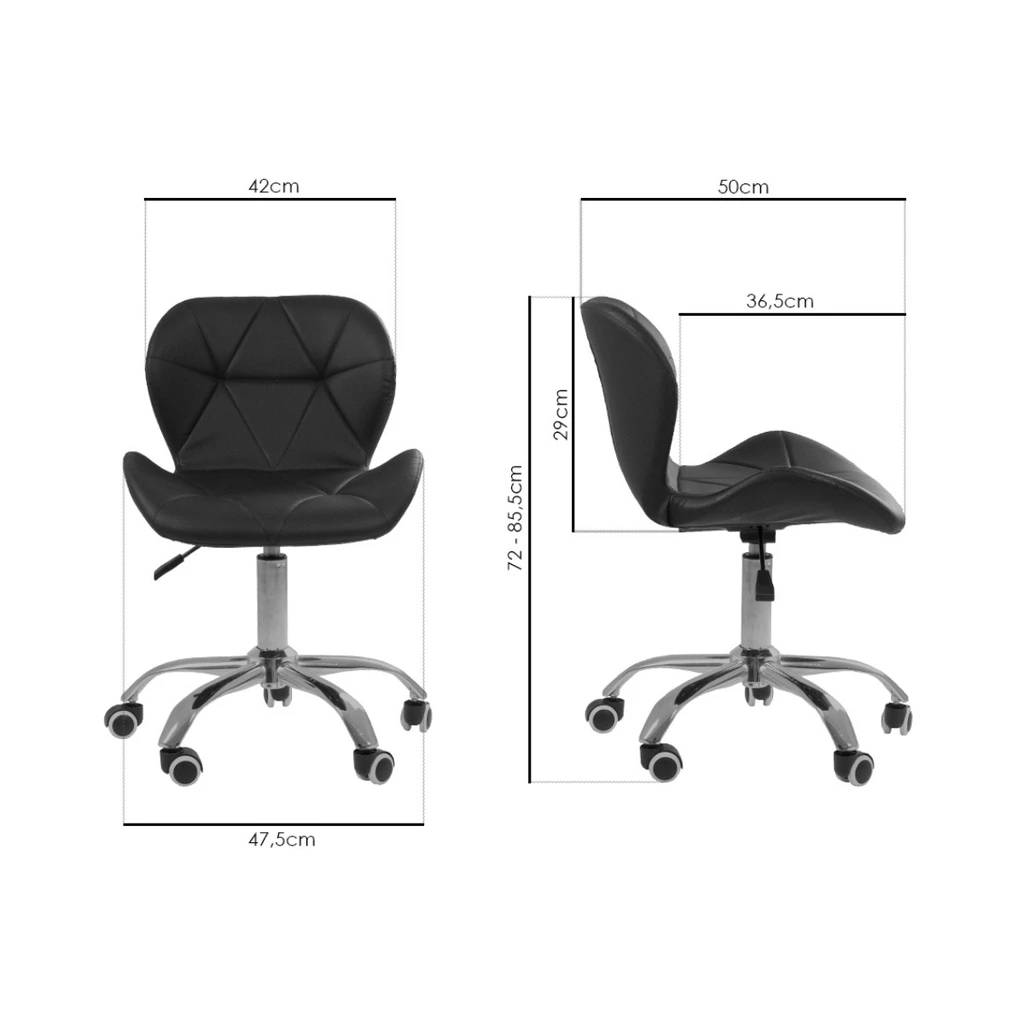 Cadeira Office Eiffel Slim Com Base Giratória E Ajustável