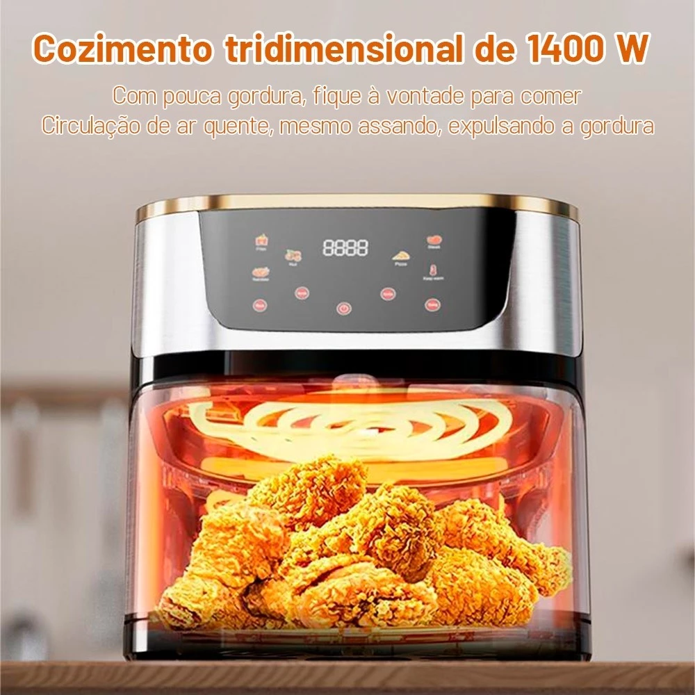 Fritadeira Elétrica sem Óleo 10L Air Fryer Digital Touch 110v/220v 900W