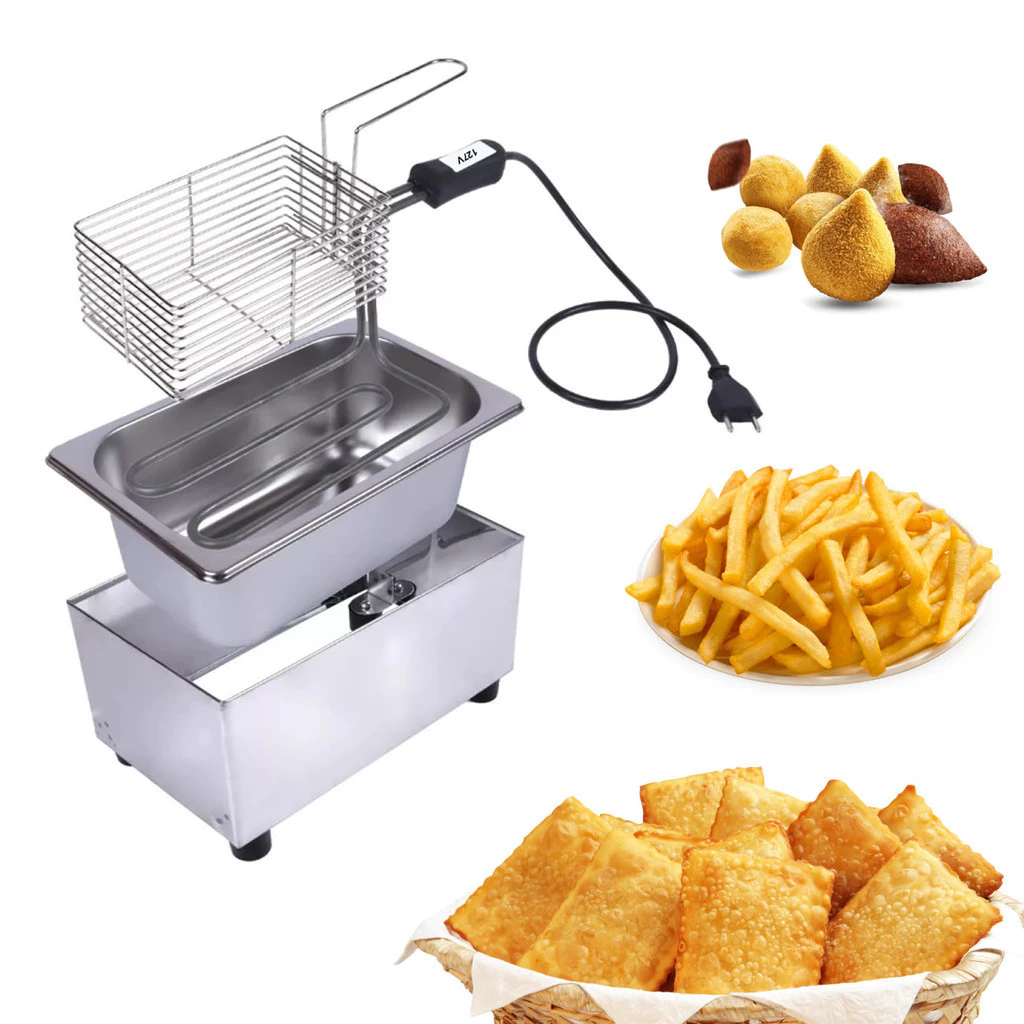 Fritadeira Elétrica à Óleo 1 Litro Inox Salgados Pastel