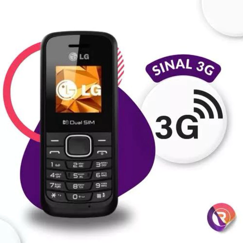 Celular-LGb220 3G De Botão Para Idoso 2 Chip Rádio Fm Rural